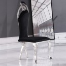 Luxury Chair Mirror  Stainless Steel So Style Black Velvet - 6920006 MAKE UP FURNITURES